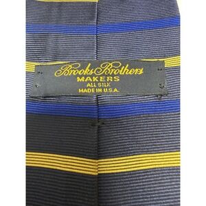 Brooks Brother Blue, Navy, And Yellow Color Tie
